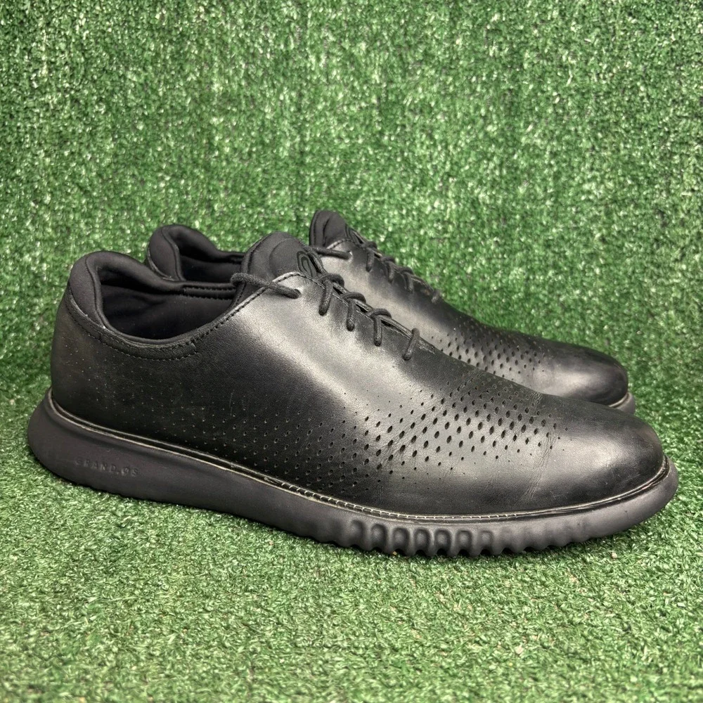 Cole Haan Zerogrand Laser Wingtip Oxford Leather Comfort Dress Shoe Black Men 11